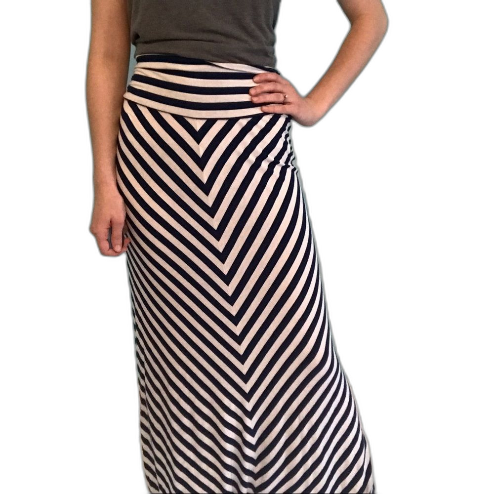 Merona Royal Blue and White Jersey Maxi Skirt size XS